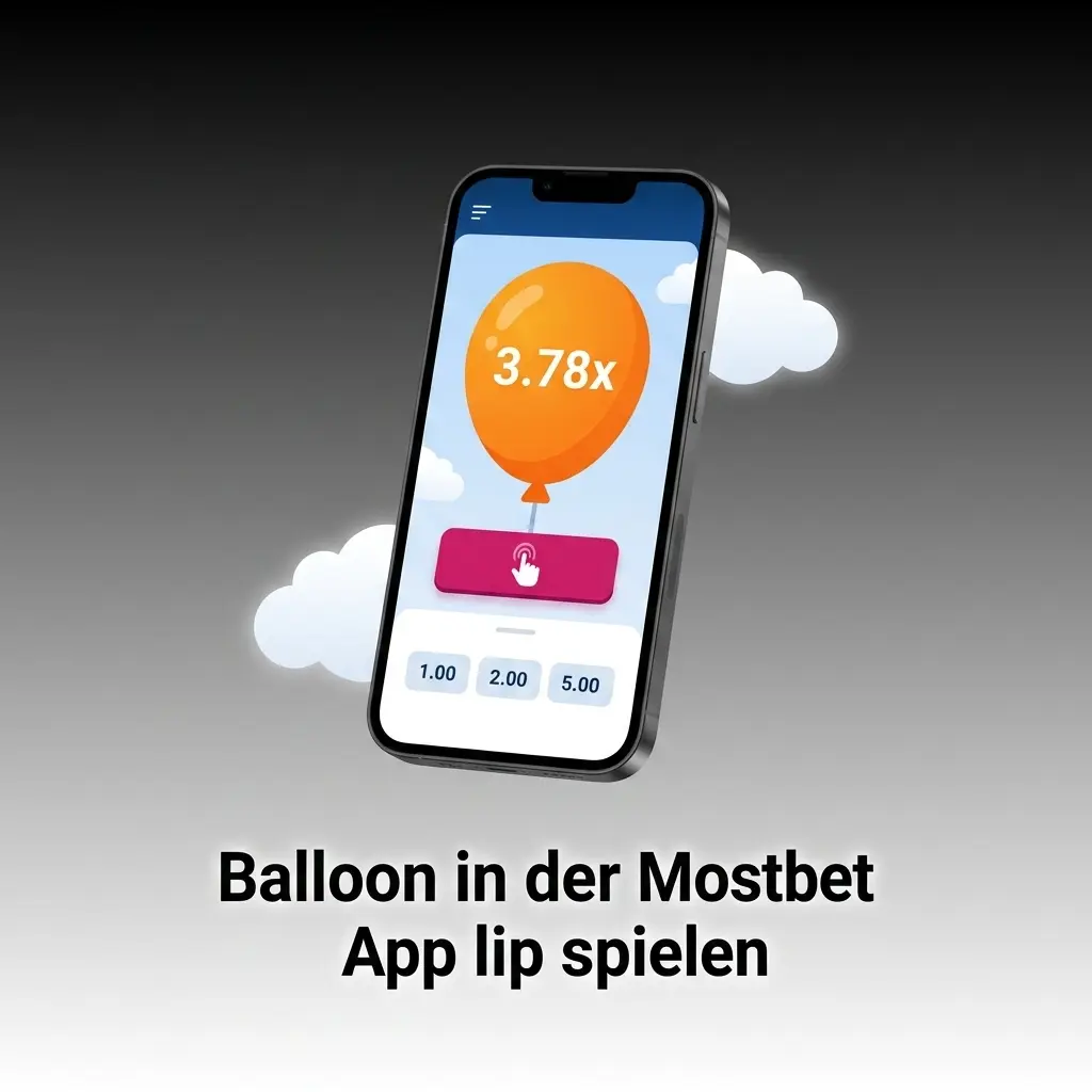 Mostbet App auf Smartphone mit Balloon-Spiel für Android und iOS verfügbar