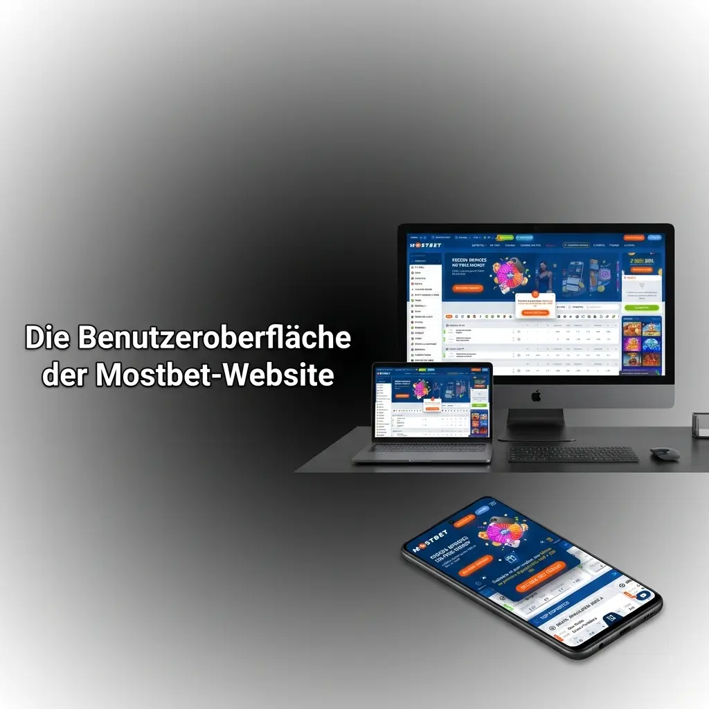 Mostbet-Website Benutzeroberfläche mit Navigation für Sportwetten, Casino und eSports für deutsche Nutzer