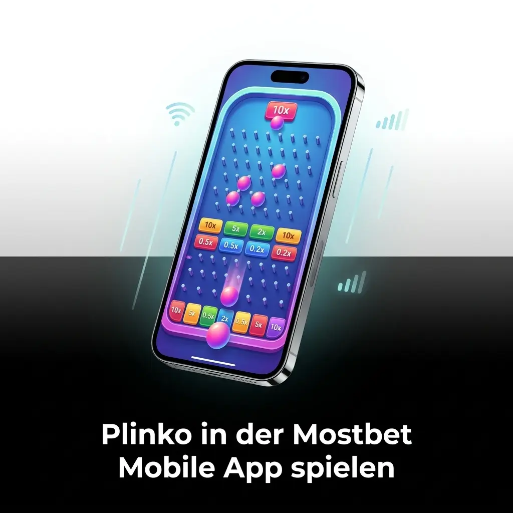 Mostbet Mobile App auf Smartphone mit Plinko-Spiel für Android und iOS verfügbar