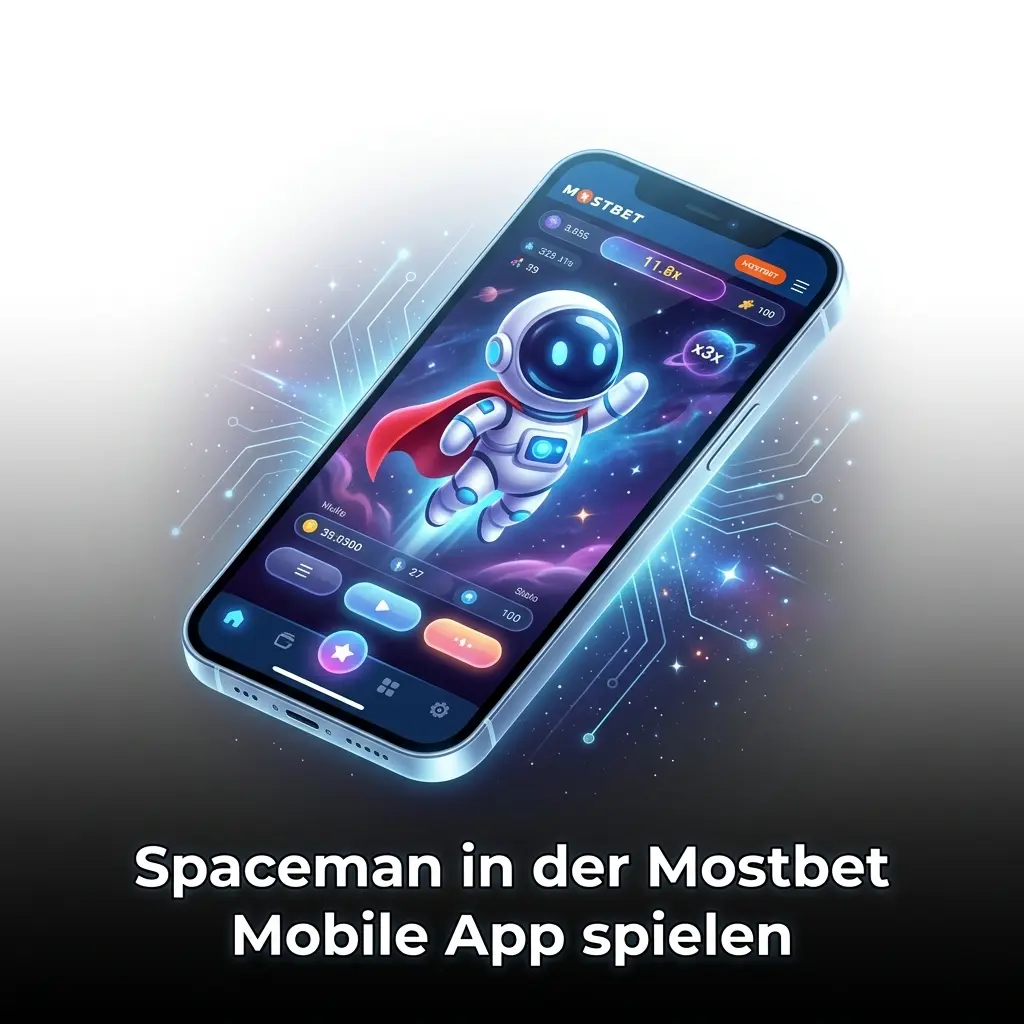Spaceman Spiel in der Mostbet Mobile App für Android und iOS mit Auto-Cashout Funktion