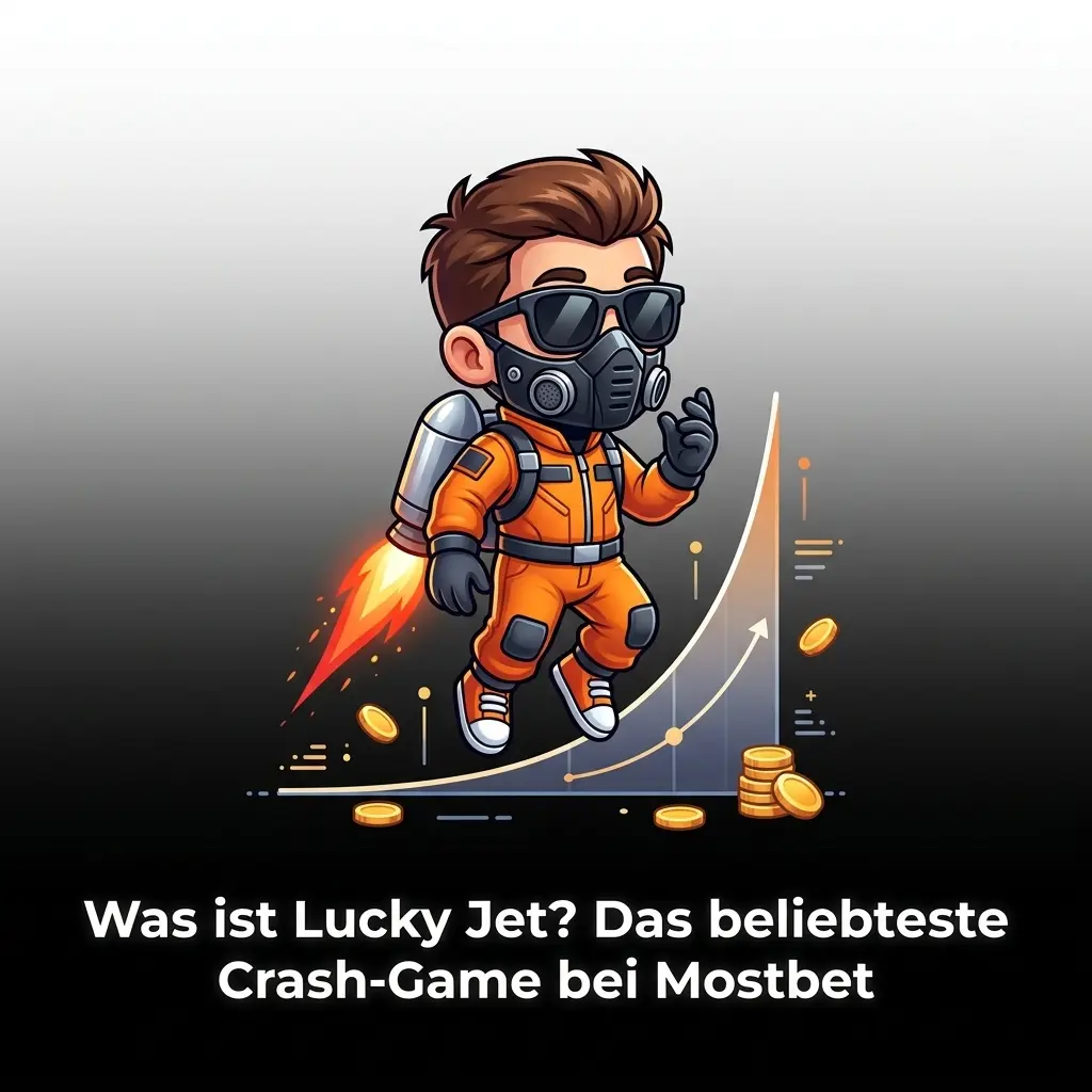 Lucky Jet Crash-Game bei Mostbet: Jetpack-Charakter steigt auf, Multiplikator wächst bis zum Absturz